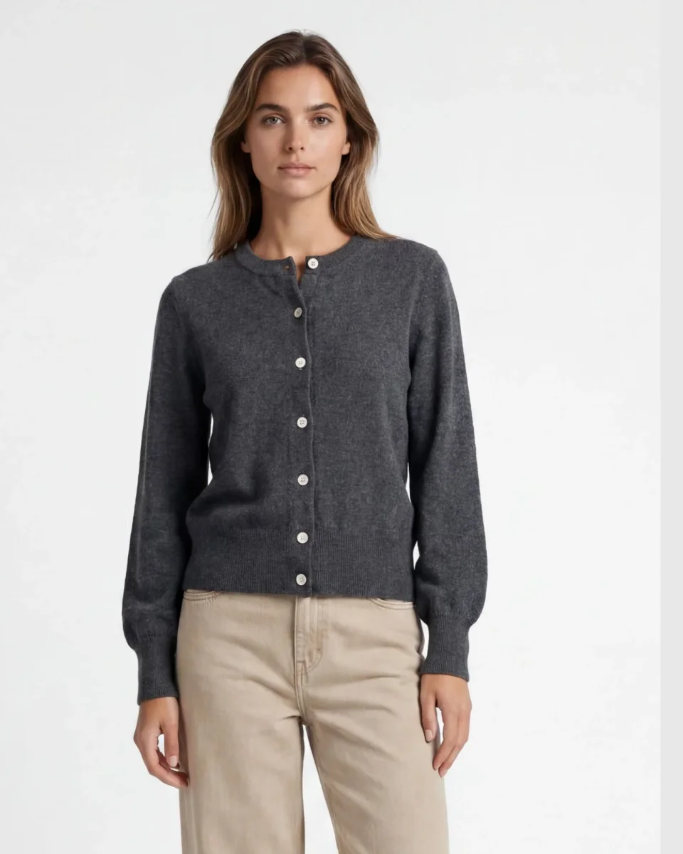 Cashmere Cardi Grey - Image 2