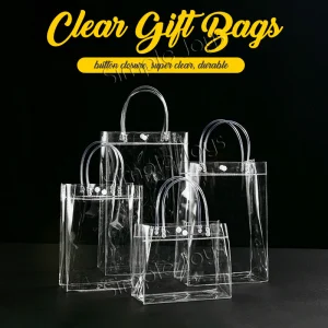 [10pcs Bundle] Transparent Clear Plastic Gift Bag With Handle