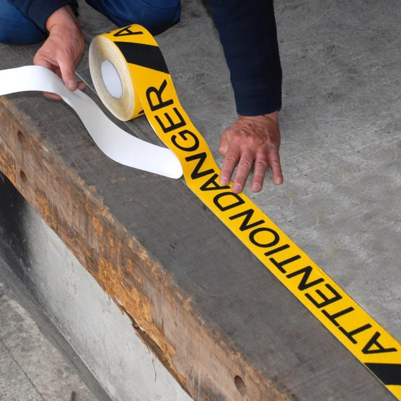 Black and Yellow Attention Danger Warning Anti-Slip Tape - 75mm x 18.3mm - Image 4