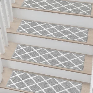 Non-Slip Self-Adhesive Stair Treads - 22x70cm, Washable Indoor Carpet for Stairs